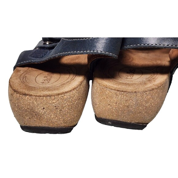 TAOS Trulie Navy Blue Leather Comfort Sandals Size EU 39 US 8 - Picture 3 of 7